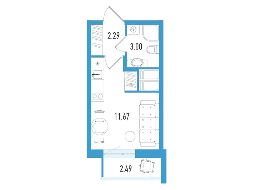 Продается студия, 17,7 м² - Фото 1