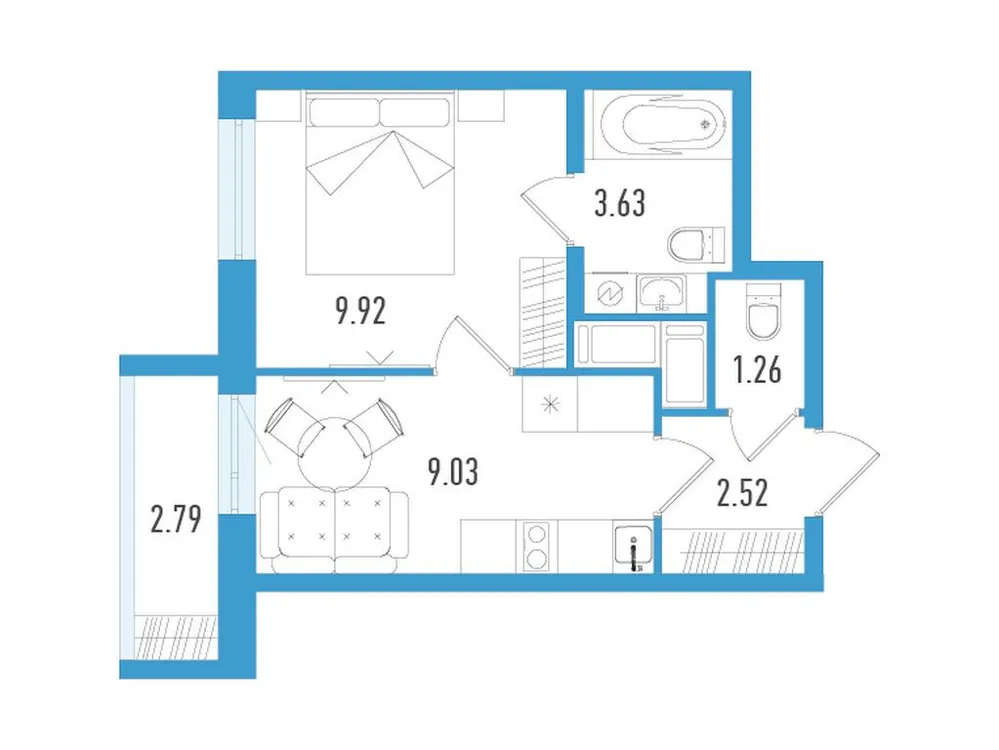 Продается 1-комнатная квартира, 27,2 м² - Фото 1