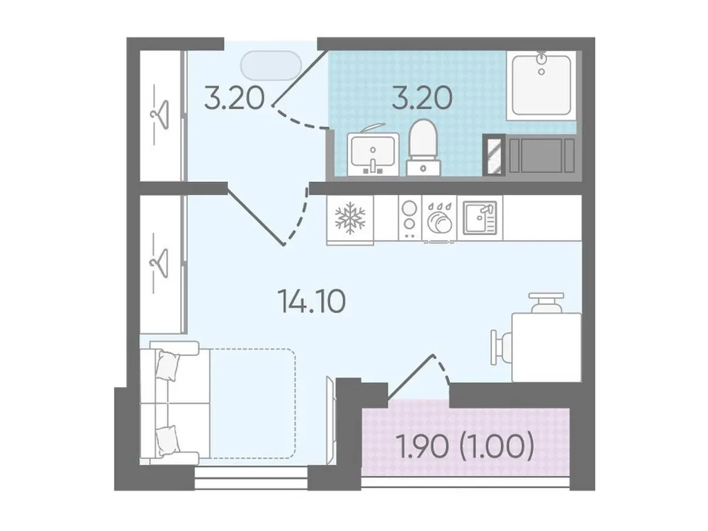 Продается студия, 21,2 м² - Фото 1