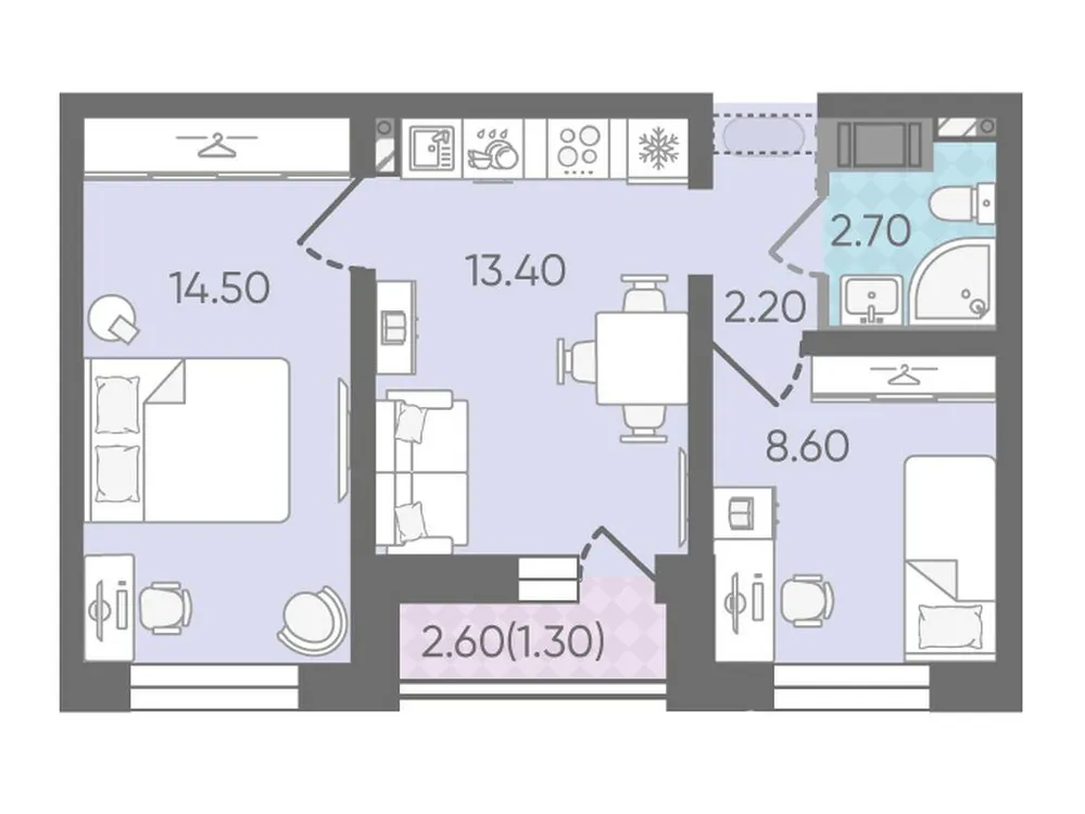 Продается 2-комнатная квартира, 43 м² - Фото 1