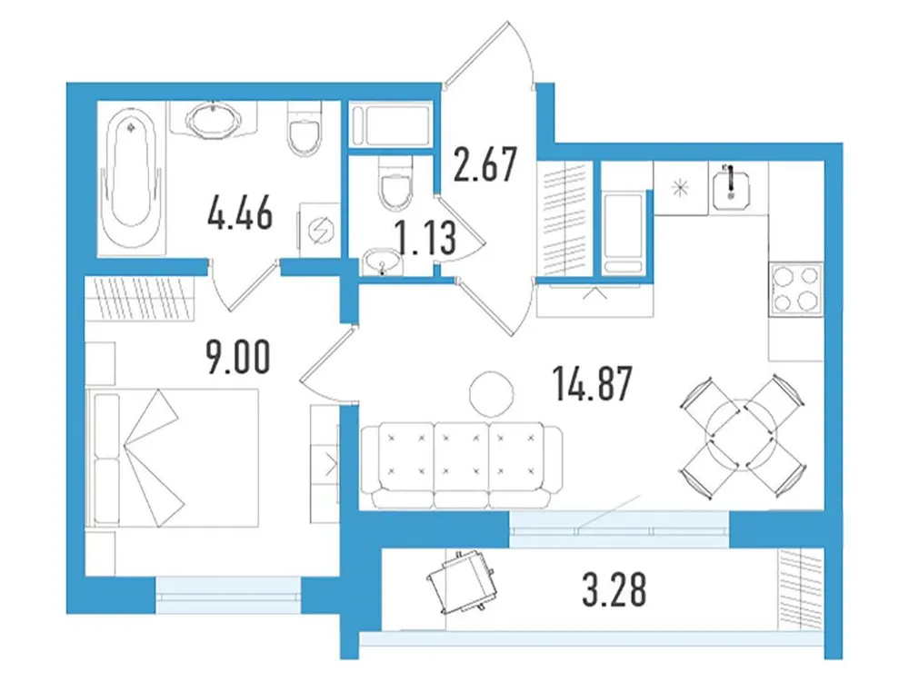Продается 1-комнатная квартира, 33,1 м² - Фото 1
