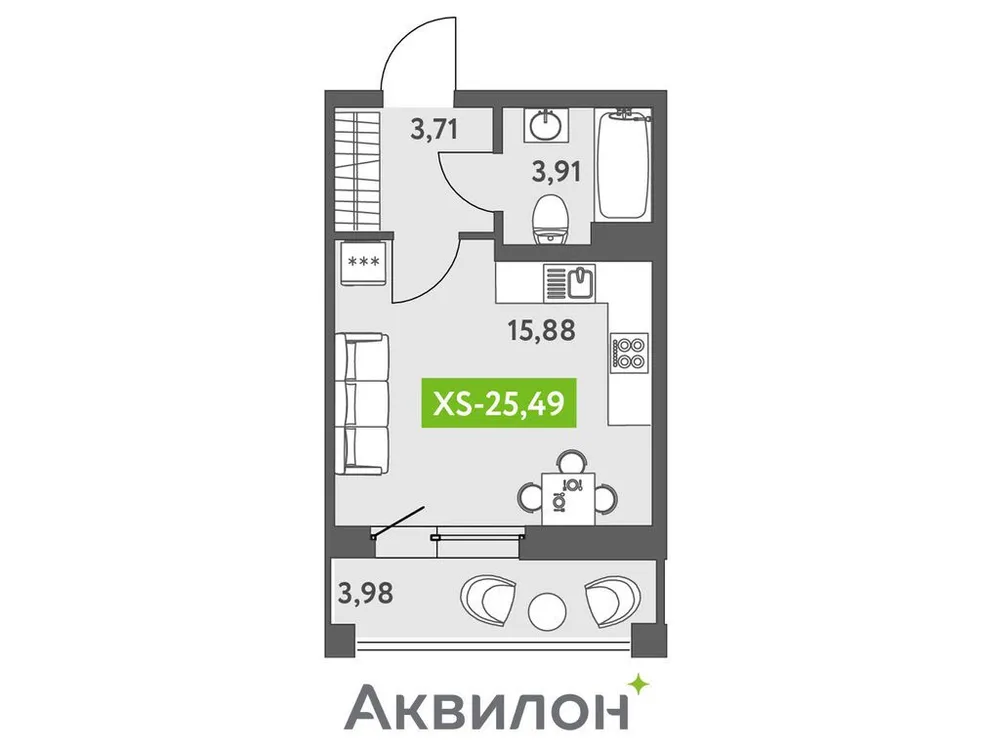 Продается студия, 26,2 м² - Фото 1