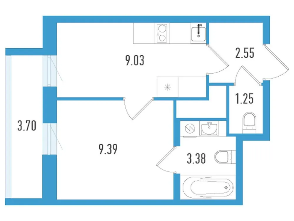 Продается 1-комнатная квартира, 26,7 м² - Фото 2