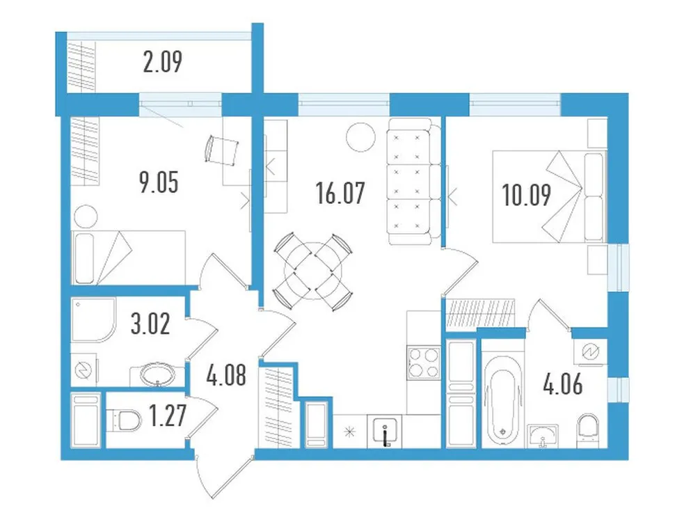 Продается 2-комнатная квартира, 48,3 м² - Фото 2