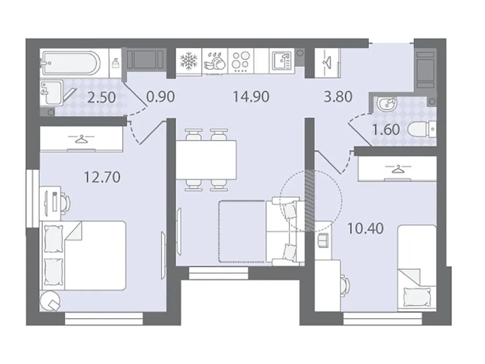 Продается 2-комнатная квартира, 46,8 м² - Фото 1