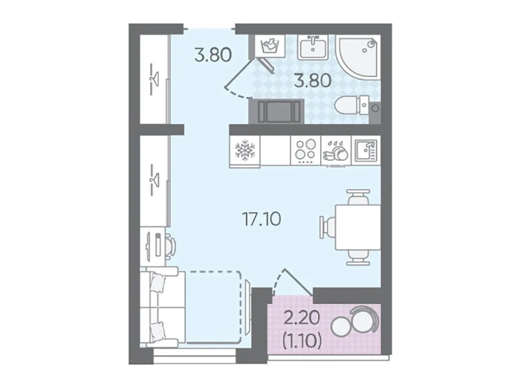 Продается студия, 25,8 м² - Фото 1
