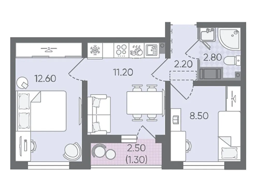 Продается 2-комнатная квартира, 38,6 м² - Фото 1