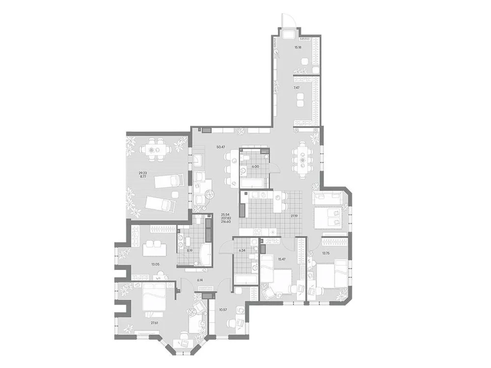 Продается 4-комнатная квартира, 213,2 м² - Фото 1