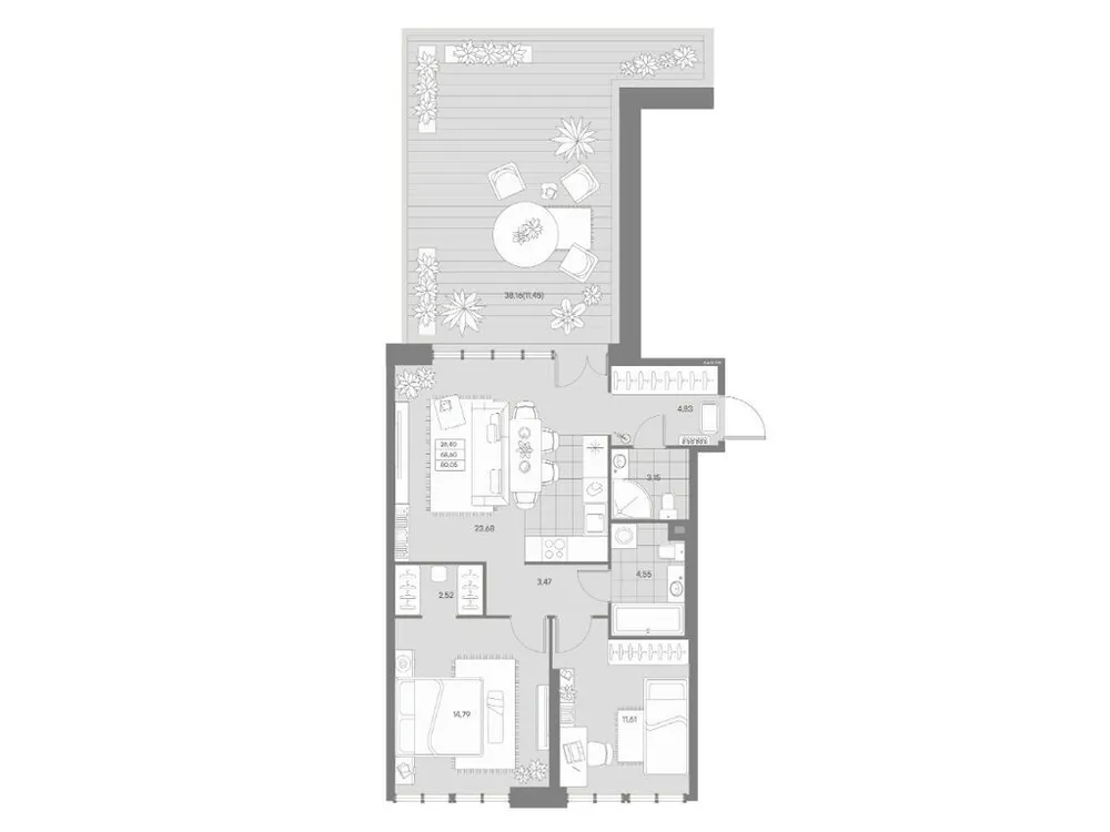 Продается 2-комнатная квартира, 80,1 м² - Фото 1