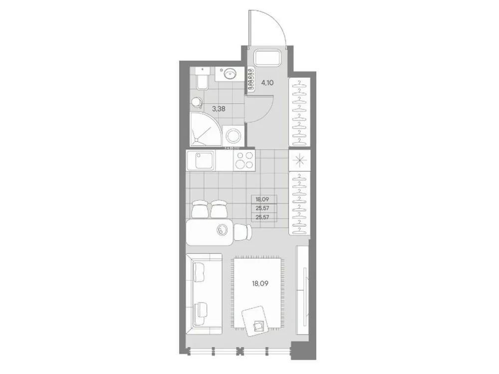 Продается 1-комнатная квартира, 25,6 м² - Фото 1