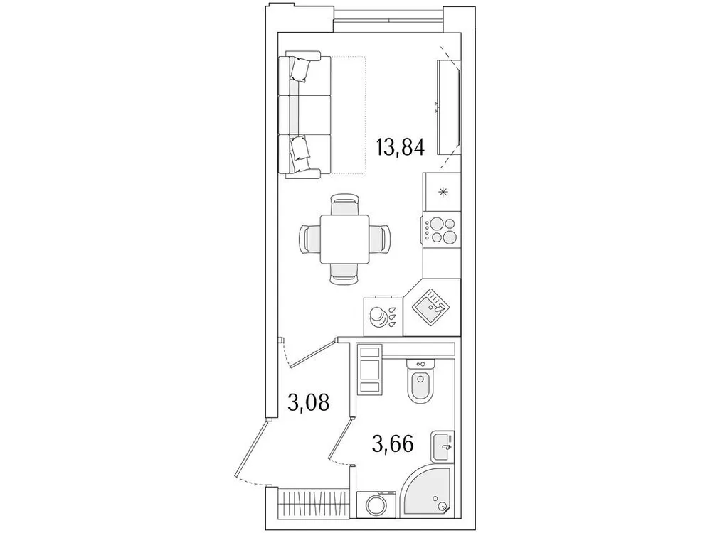 Продается студия, 20,6 м² - Фото 1