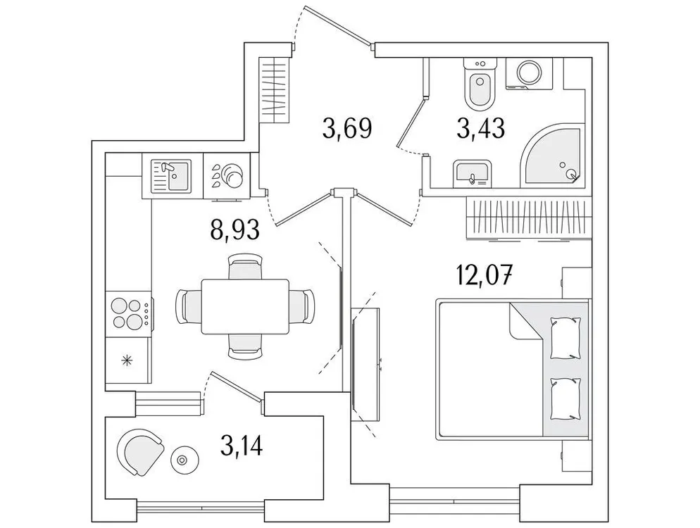 Продается 1-комнатная квартира, 29,7 м² - Фото 1