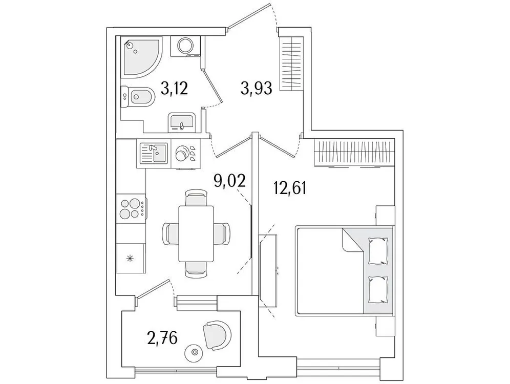 Продается 1-комнатная квартира, 30,1 м² - Фото 1