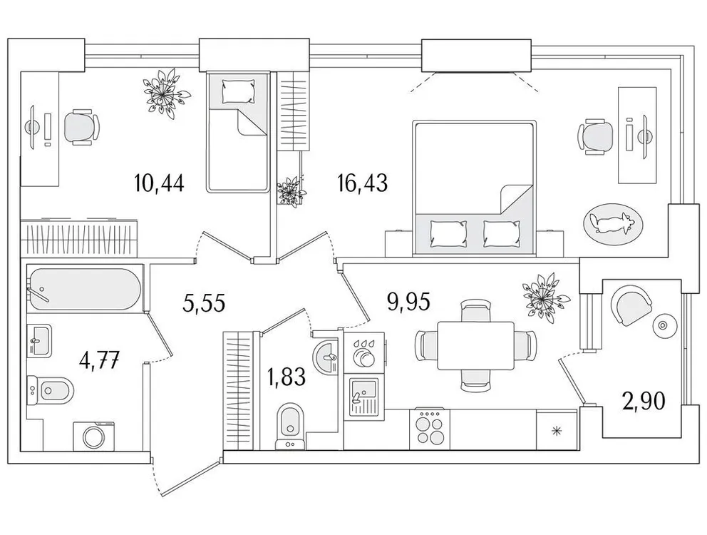 Продается 2-комнатная квартира, 50,4 м² - Фото 1
