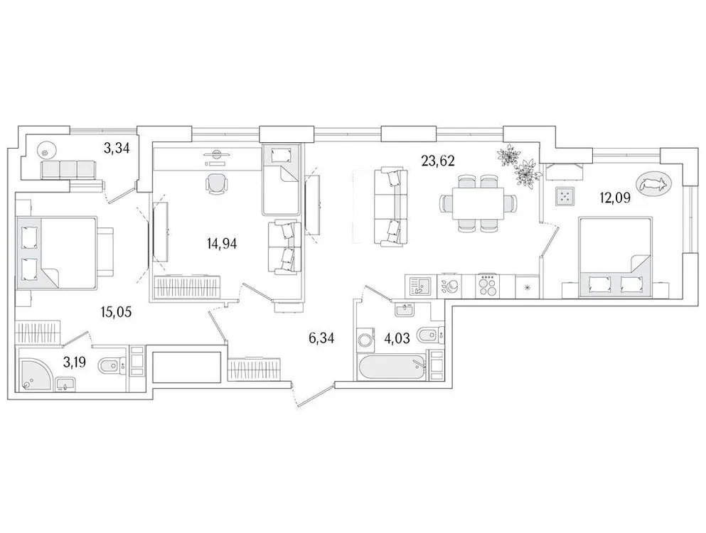 Продается 3-комнатная квартира, 80,9 м² - Фото 1