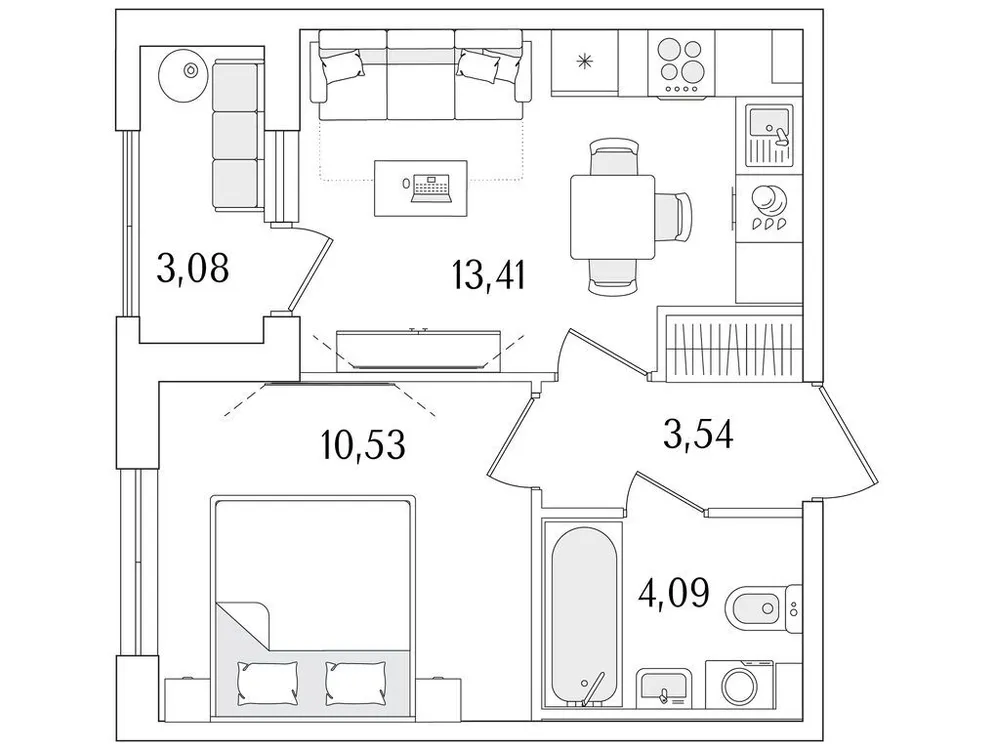 Продается 1-комнатная квартира, 33,1 м² - Фото 1