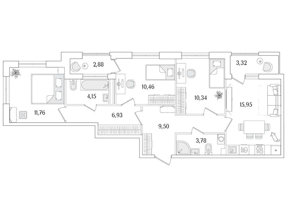 Продается 3-комнатная квартира, 76 м² - Фото 1