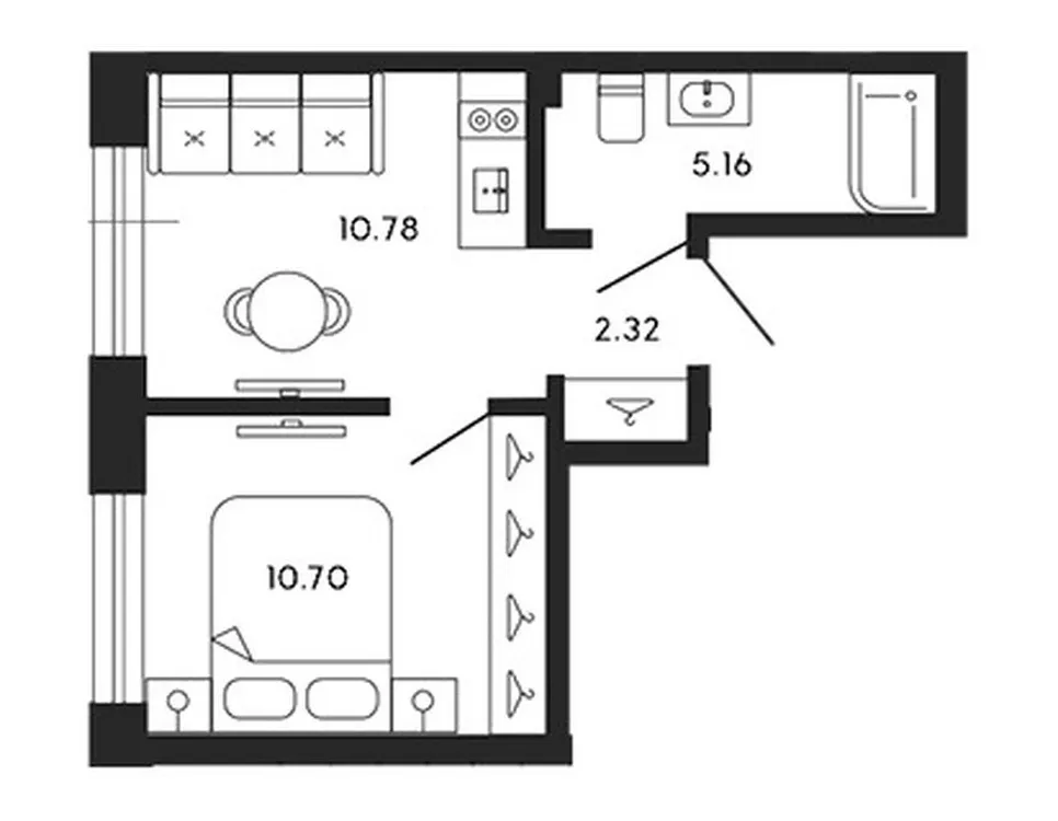 Продается 1-комнатная квартира, 29 м² - Фото 1