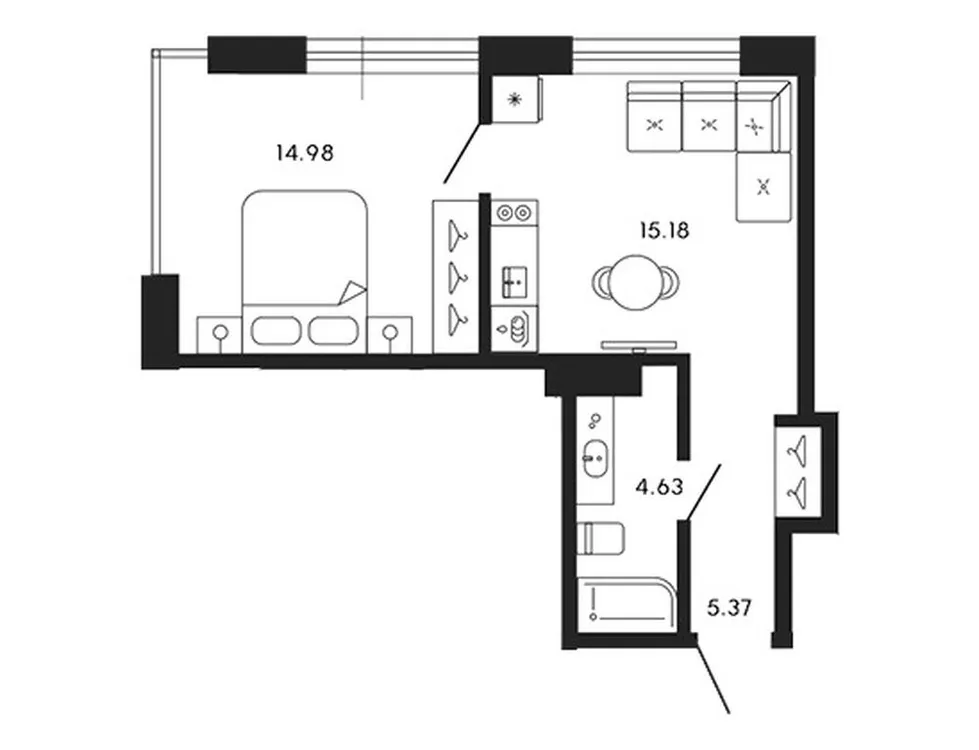 Продается 1-комнатная квартира, 40,2 м² - Фото 1