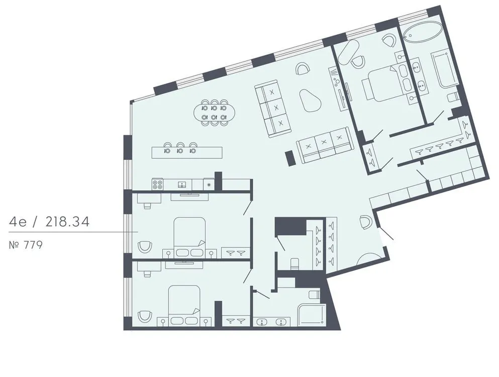 Продается 3-комнатная квартира, 218,3 м² - Фото 1