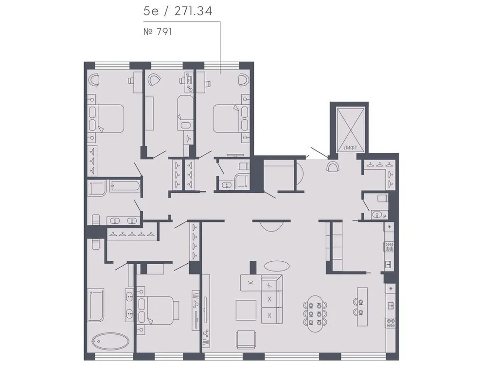 Продается 4-комнатная квартира, 271,3 м² - Фото 1