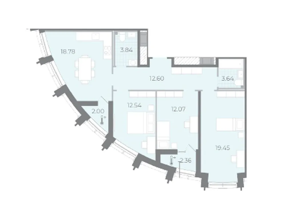 Продается 3-комнатная квартира, 84,9 м² - Фото 1