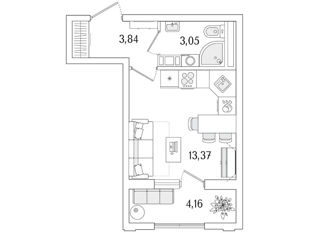 Продается студия, 22,3 м² - Фото 1