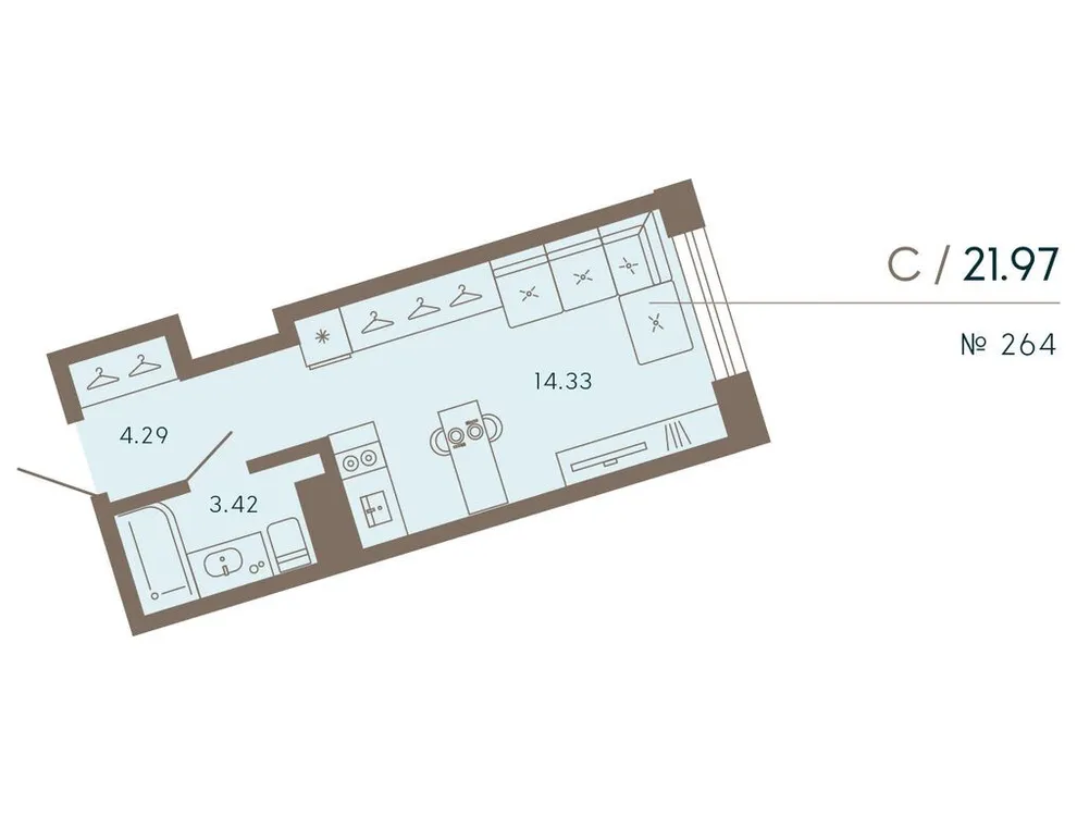 Продается 1-комнатная квартира, 22 м² - Фото 1