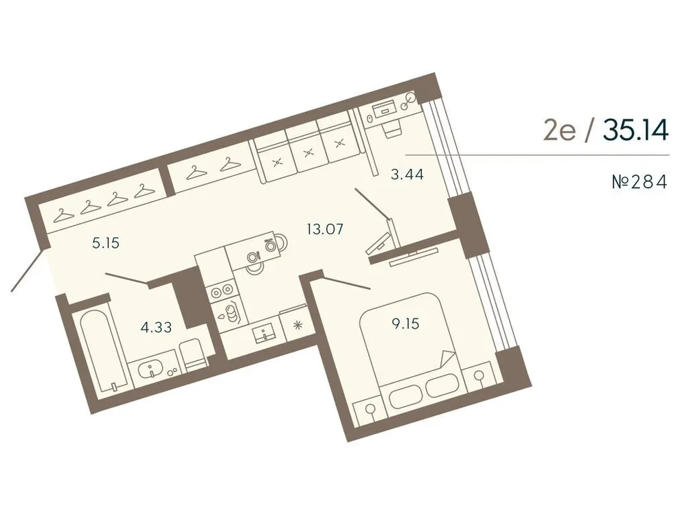 Продается 1-комнатная квартира, 35,1 м² - Фото 1
