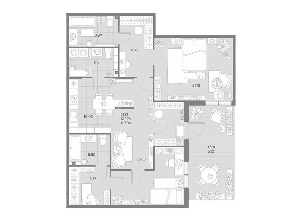 Продается 2-комнатная квартира, 105,9 м² - Фото 1