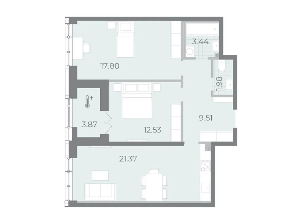 Продается 2-комнатная квартира, 67,5 м² - Фото 1