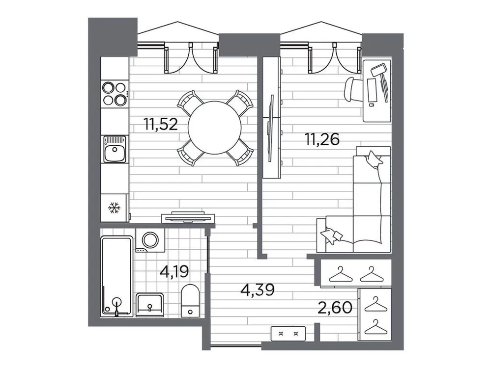 Продается 1-комнатная квартира, 34 м² - Фото 2