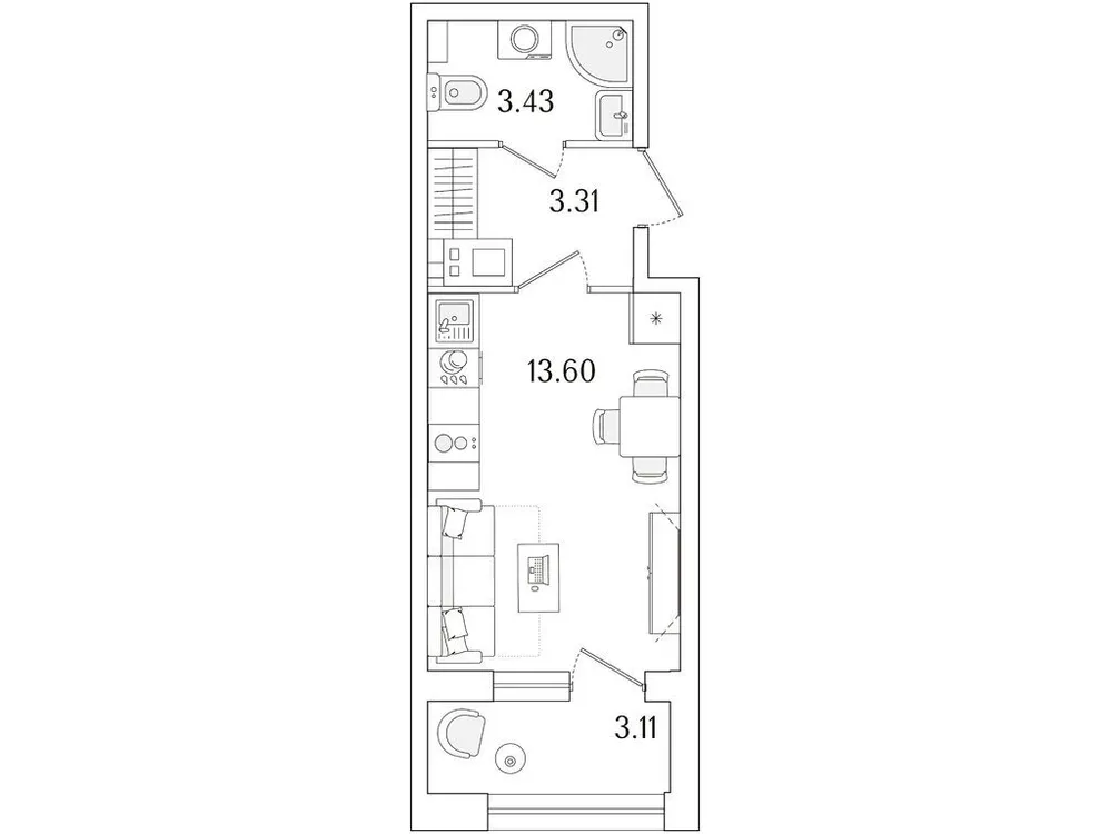 Продается студия, 21,9 м² - Фото 1
