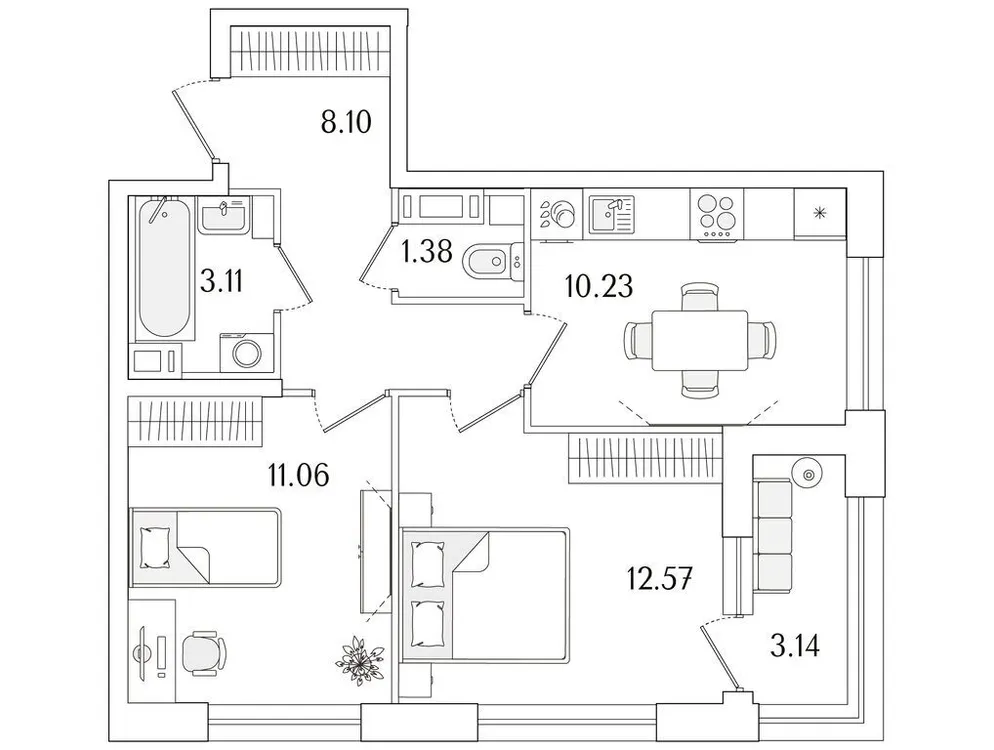 Продается 2-комнатная квартира, 48 м² - Фото 1