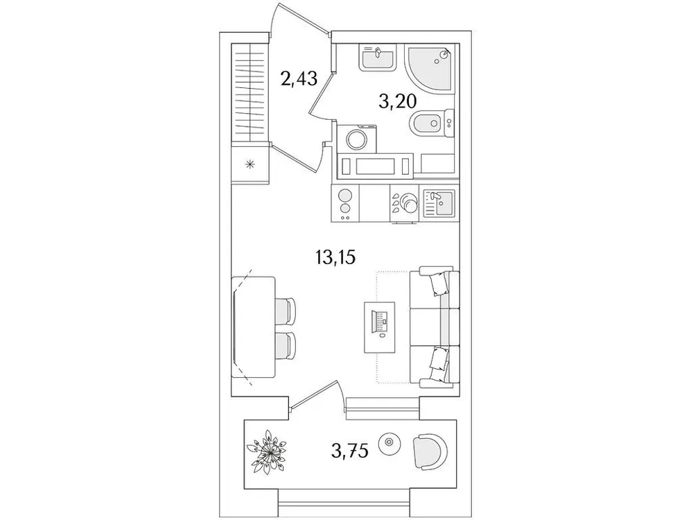 Продается студия, 20,7 м² - Фото 1