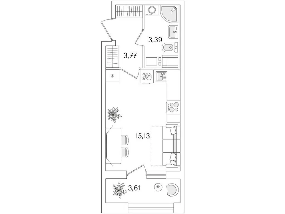 Продается студия, 24,1 м² - Фото 1