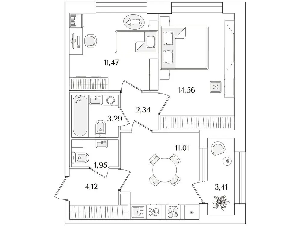 Продается 2-комнатная квартира, 50,5 м² - Фото 1