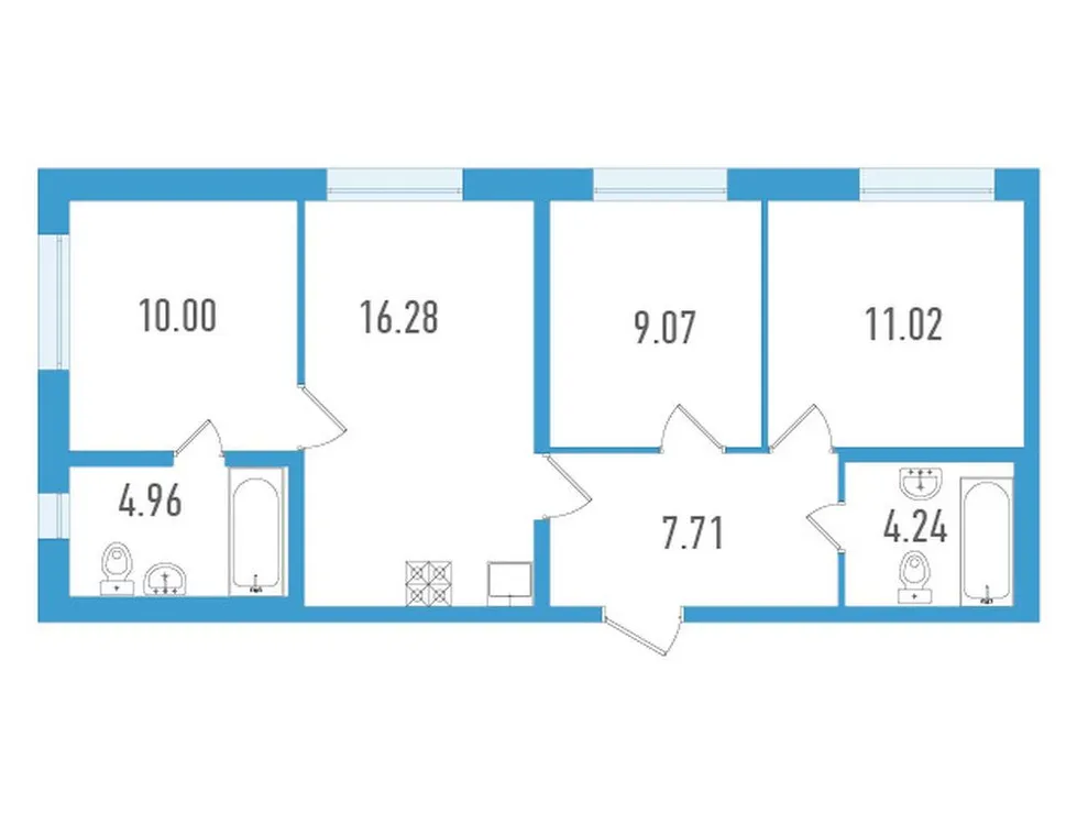 Продается 3-комнатная квартира, 63,3 м² - Фото 1