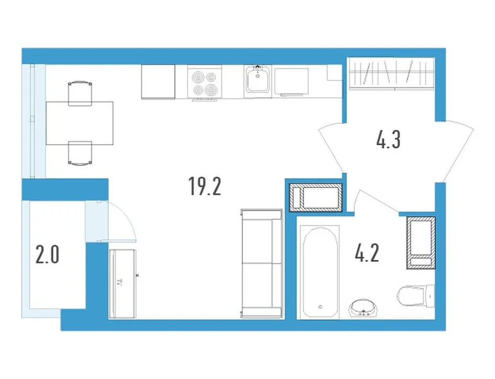Продается студия, 28,3 м² - Фото 1