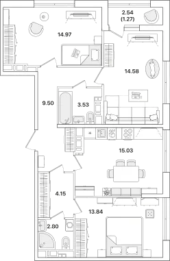 Продается 3-комнатная квартира, 79,7 м² - Фото 1