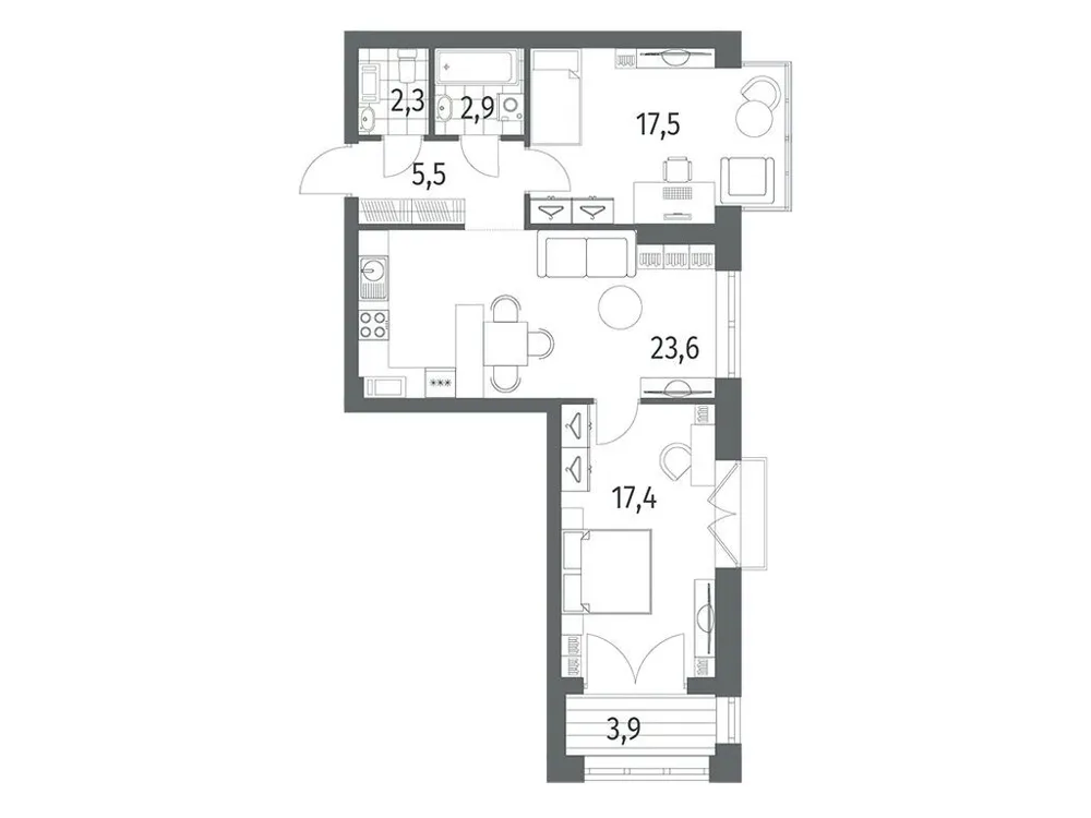 Продается 2-комнатная квартира, 71,2 м² - Фото 1