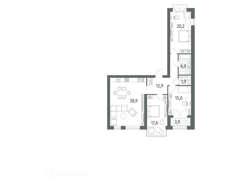 Продается 3-комнатная квартира, 114,5 м² - Фото 1