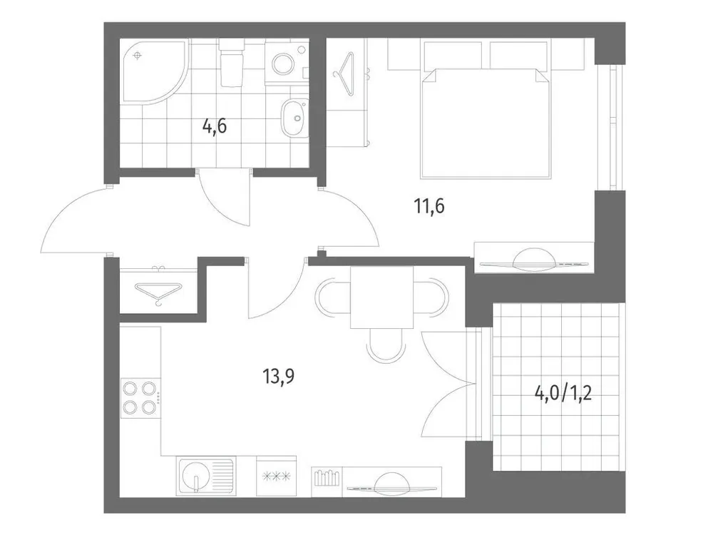 Продается 1-комнатная квартира, 35,2 м² - Фото 1