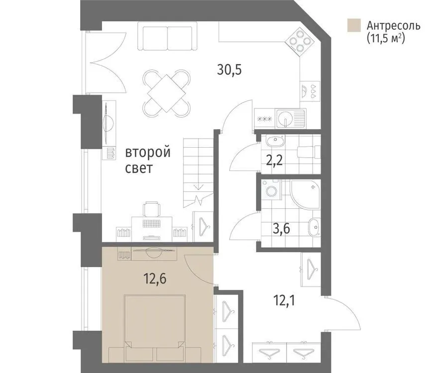 Продается 1-комнатная квартира, 72,5 м² - Фото 1