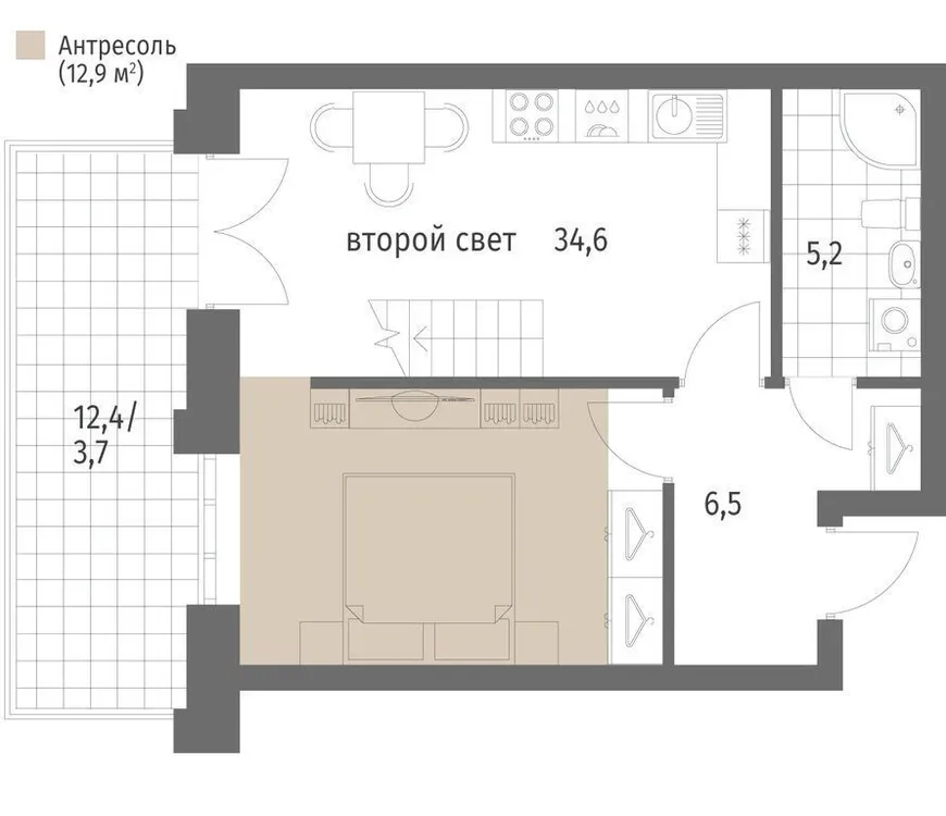 Продается 1-комнатная квартира, 61,8 м² - Фото 1