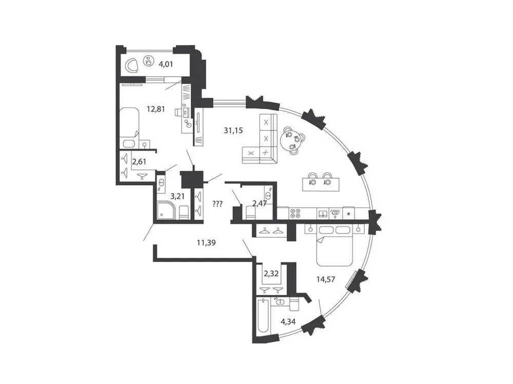 Продается 2-комнатная квартира, 86,9 м² - Фото 1