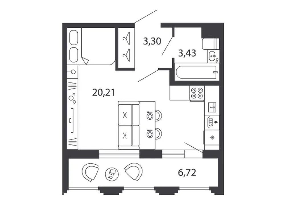 Продается студия, 30,1 м² - Фото 1
