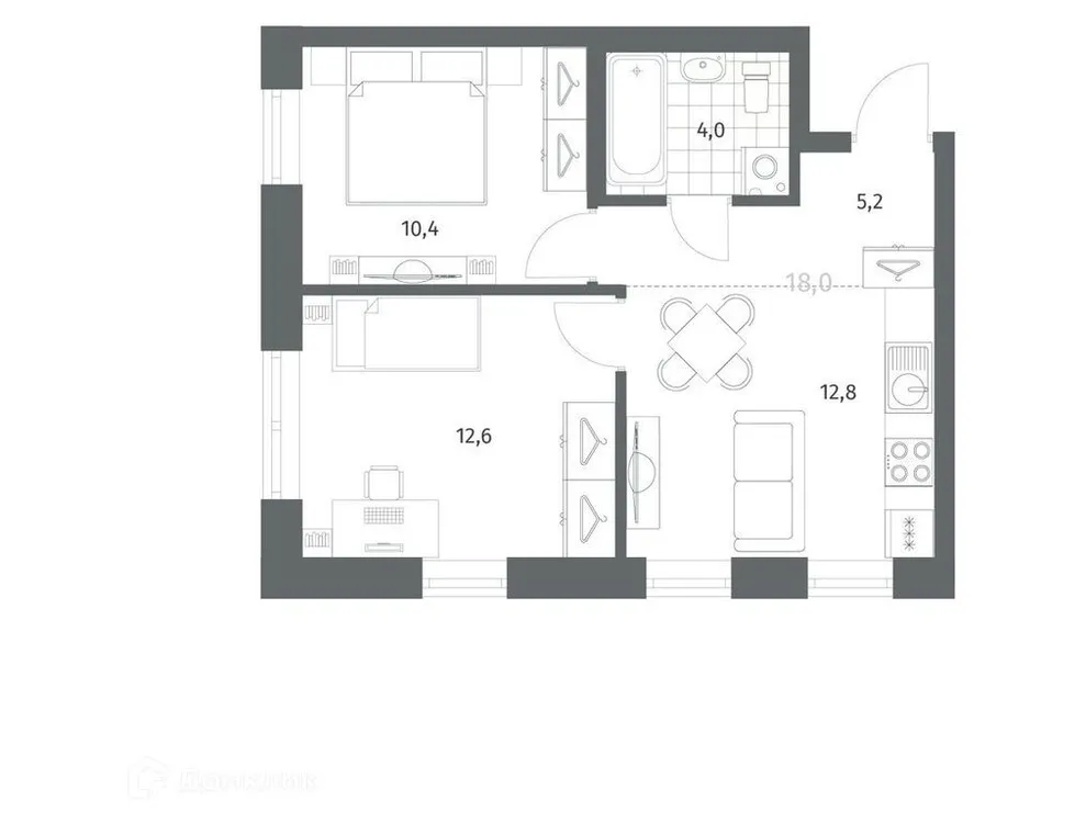 Продается 2-комнатная квартира, 45,1 м² - Фото 1