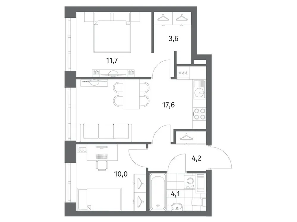 Продается 2-комнатная квартира, 51,2 м² - Фото 1