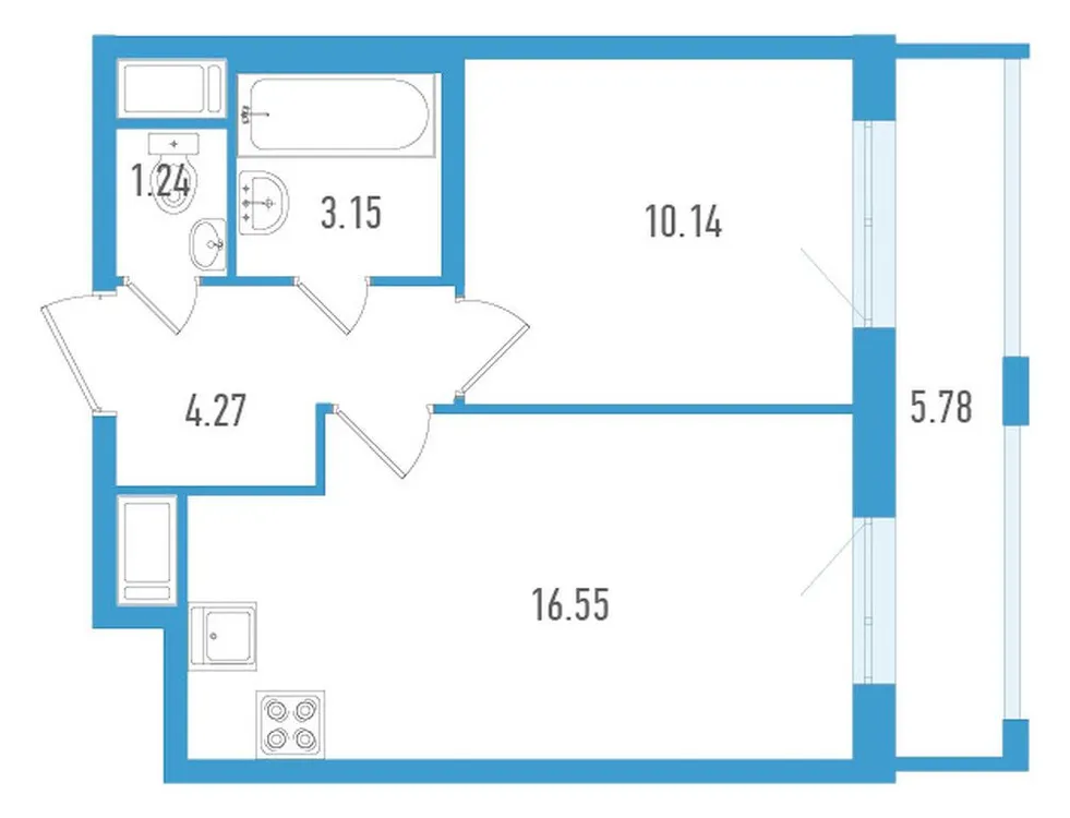 Продается 1-комнатная квартира, 37,1 м² - Фото 1